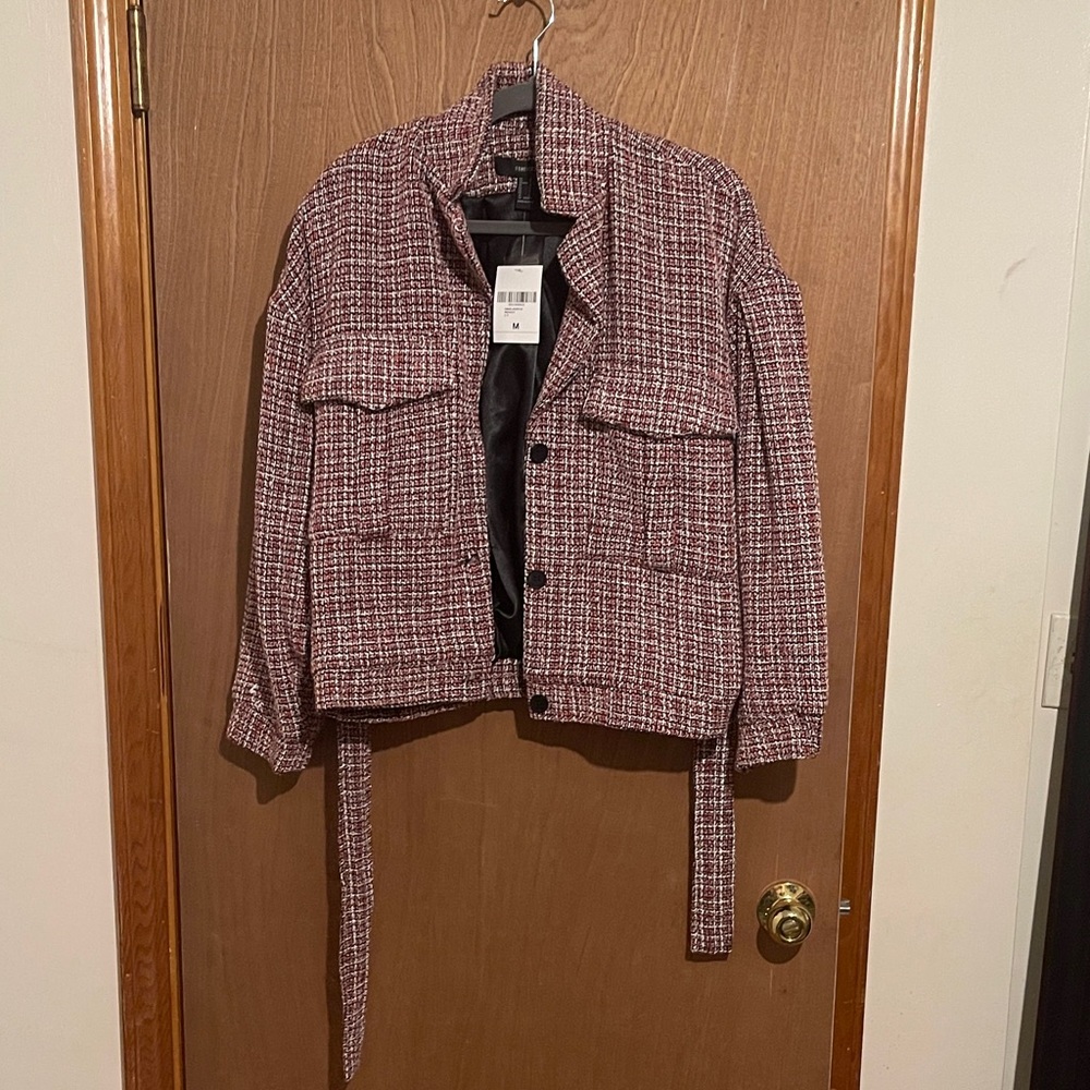 Women's Tweed Jacket - Red and White